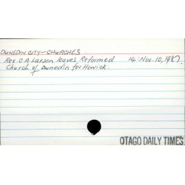 DUNEDIN CITY - CHURCHES.