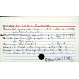 DUNEDIN CITY - Churches