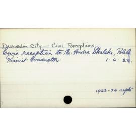 Dunedin City - Civic Receptions