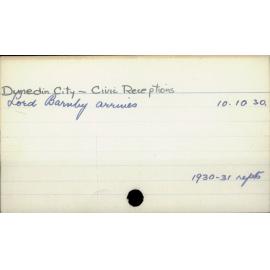 Dunedin City - Civic Receptions
