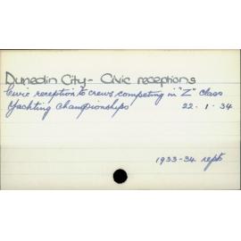 Dunedin City-  Civic receptions