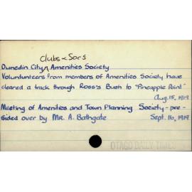 Dunedin City - Clubs and societies - Amenities Society