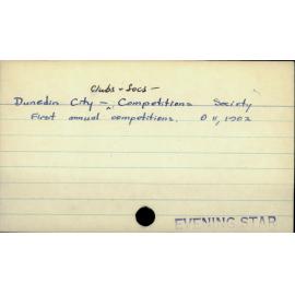 Dunedin City - Clubs and societies - Competitions Society