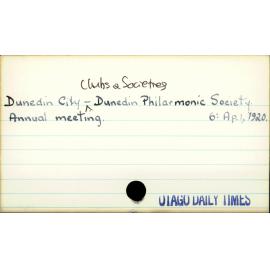 Dunedin City - Clubs & Societies 