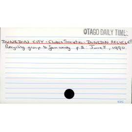 DUNEDIN CITY - Clubs & Societies - DUNEDIN RECYCLE!