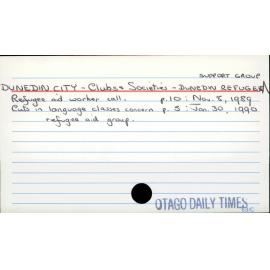 DUNEDIN CITY - Clubs & Societies - DUNEDIN REFUGEE SUPPORT GROUP