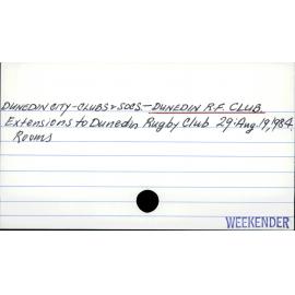 DUNEDIN CITY - CLUBS & SOCIETIES - DUNEDIN R.F. CLUB.