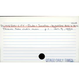 DUNEDIN CITY - Clubs & Societies - DUNEDIN ROCK 'N' ROLLCLUB