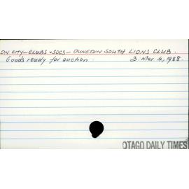 Dunedin City - Clubs & Societies - DUNEDIN SOUTH LIONS CLUB.