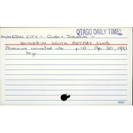 DUNEDIN CITY - Clubs + Societies - DUNEDIN SOUTH ROTARY CLUB
