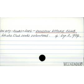 DN. CITY - CLUBS + SOCS. - DUNEDIN STROKE CLUB