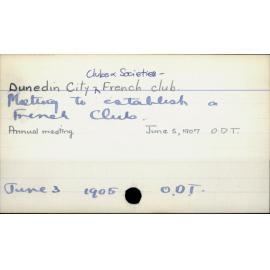 Dunedin City - Clubs and societies - French Club