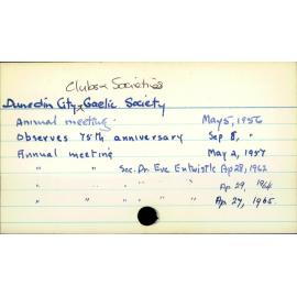 Dunedin City - Clubs and societies - Gaelic Society