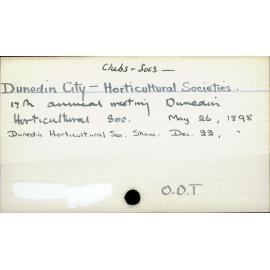 Dunedin City - Clubs and societies - Horticultural Societies