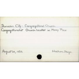 Dunedin City - Congregational Church