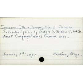 Dunedin City - Congregational Church