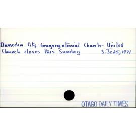 Dunedin City - Congregational Church - United