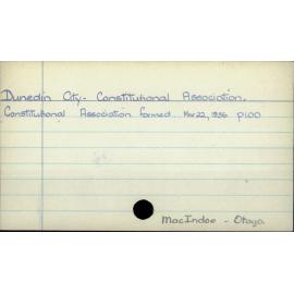 Dunedin City - Constitutional Association.