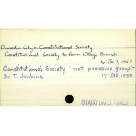 Dunedin City - Constitutional Society
