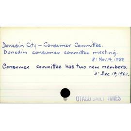 Dunedin City - Consumer Committee.
