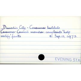 Dunedin City - Consumer Institute