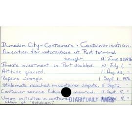 Dunedin City - Containers & Containerisation.