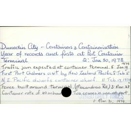 Dunedin City - Containers & Containerisation.