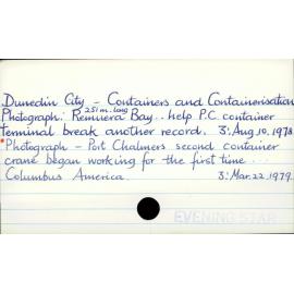 Dunedin City - Containers and Containerisation