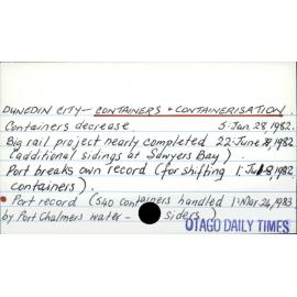 Dunedin City - Containers & Containerisation.