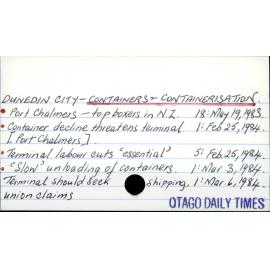 Dunedin City - Containers & Containerisation.