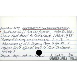 Dunedin City - Containers & Containerisation.