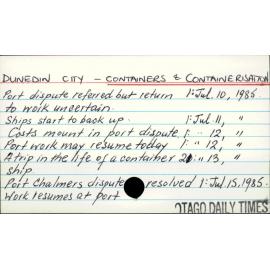 DUNEDIN CITY - CONTAINERS & CONTAINERISATION