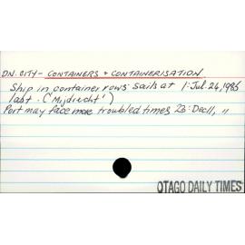 Dunedin City - Containers & Containerisation