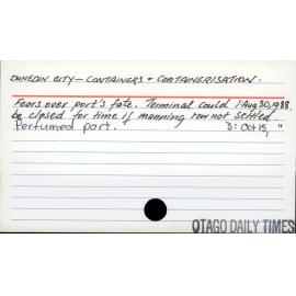 Dunedin City - Containers & Containerisation.