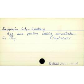Dunedin City - Cookery