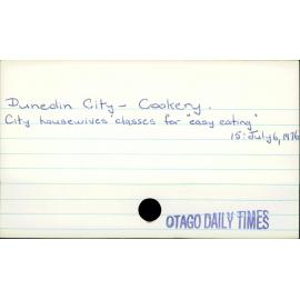 Dunedin City - Cookery