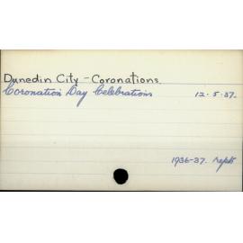 Dunedin City - Coronations