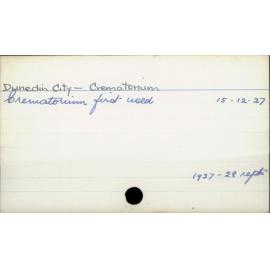 Dunedin City- Crematorium