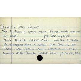 Dunedin City - Cricket
