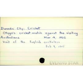 Dunedin City - Cricket