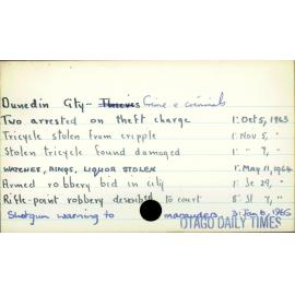 Dunedin City - Crime & criminals