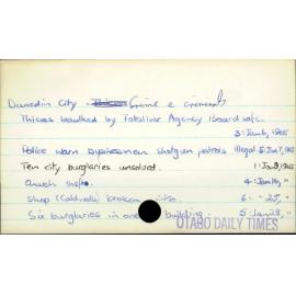 Dunedin City - Crime & Criminals