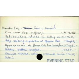 Dunedin City - Crime & Criminals