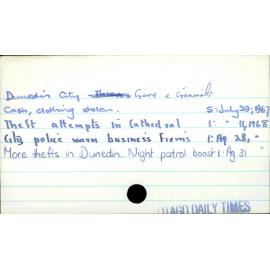 Dunedin City - Crime & Criminals