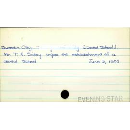 Dunedin City - [Dental School].