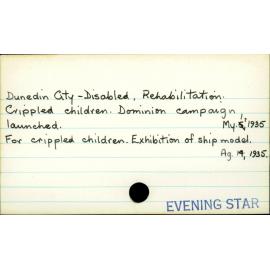 Dunedin City - Disabled , Rehabilitation.