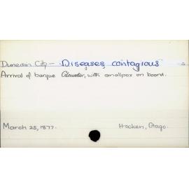 Dunedin City - Diseases, contagious