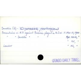 Dunedin City - Diseases, contagious