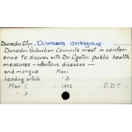 Dunedin City - Diseases, contagious