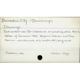 Dunedin City - Drownings
